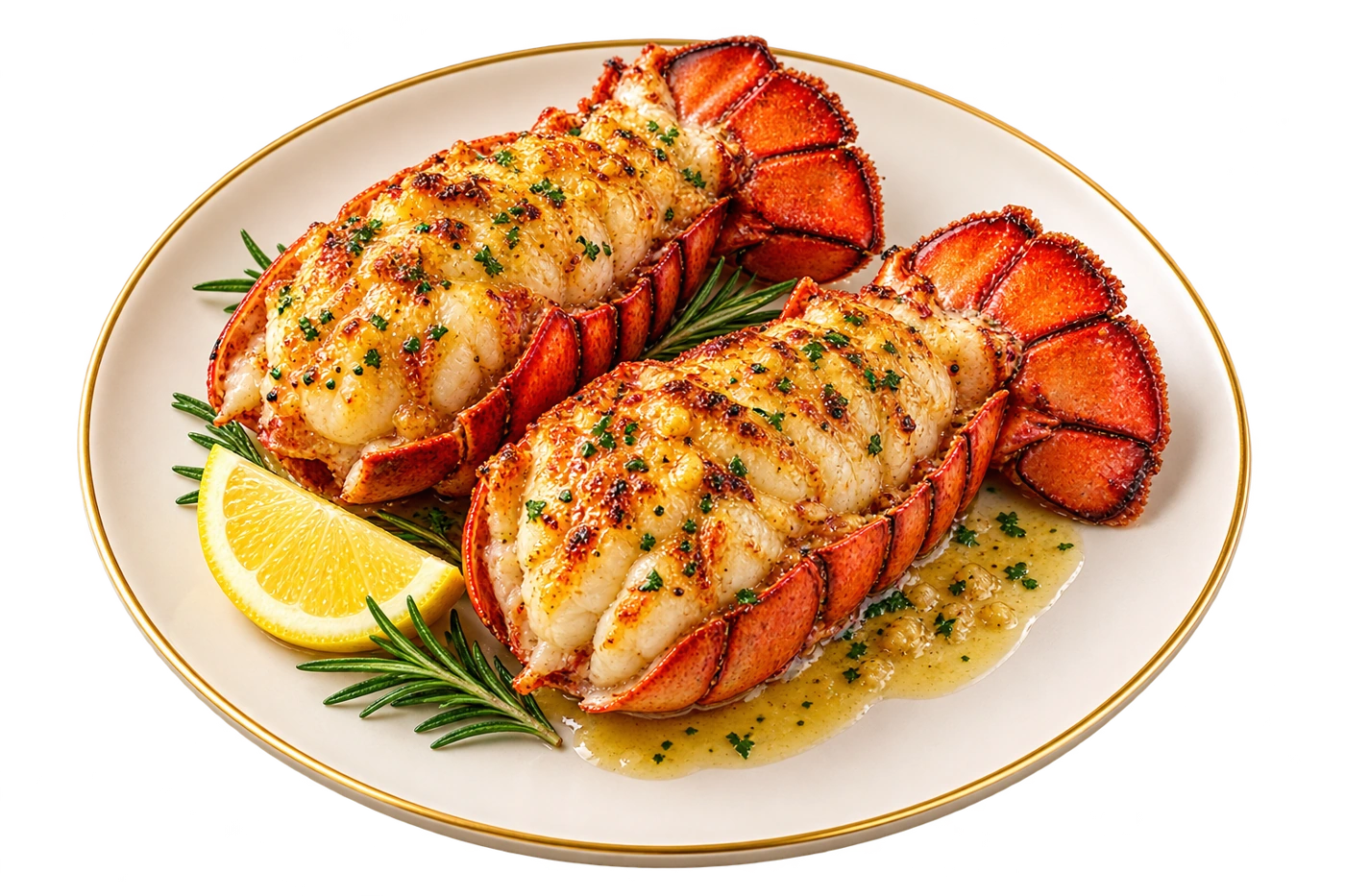 Lobster tails, an illustrative Chef Jay menu presentation