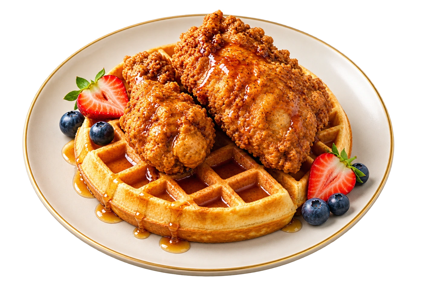 Chicken & waffles, an illustrative Chef Jay menu presentation